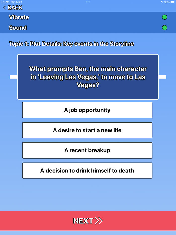 Leaving Las Vegas Trivia