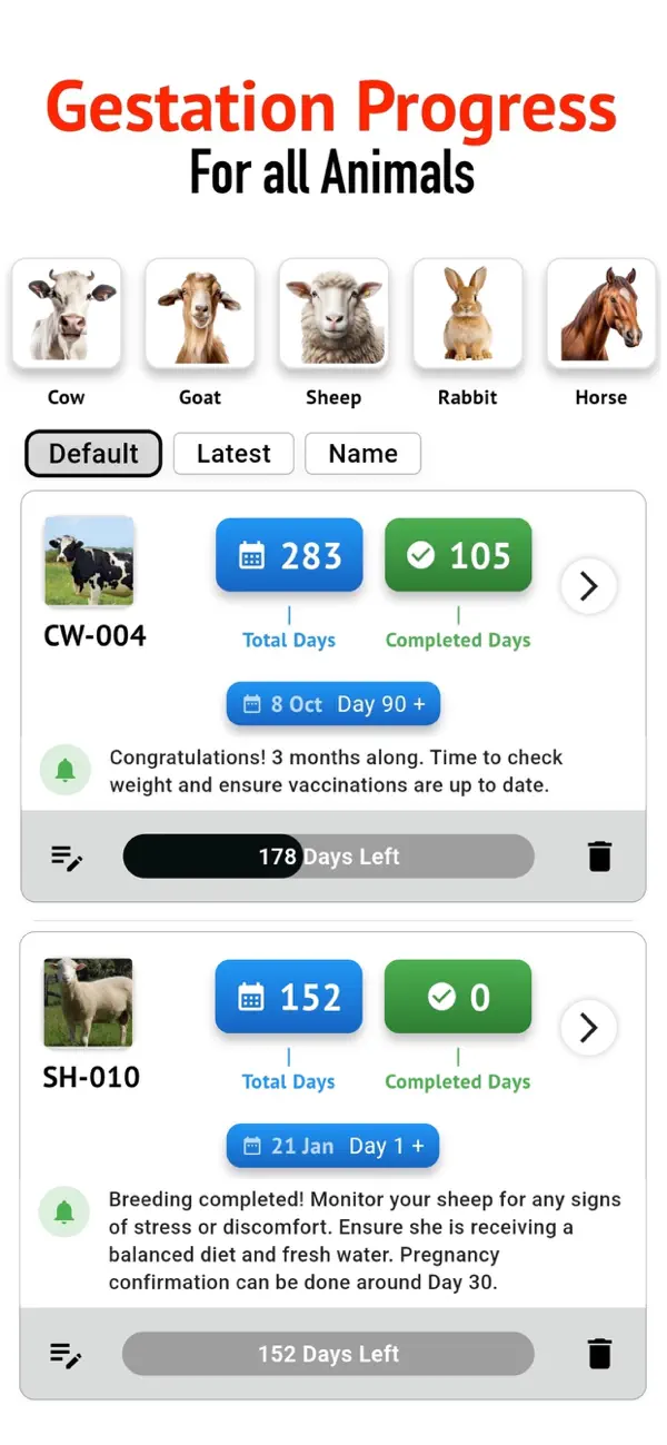 Screenshot #1 pour Animal Breeding, Birth Manager