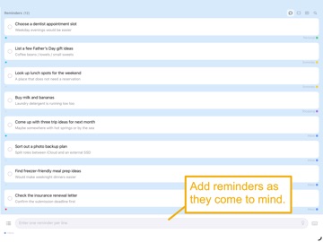 Reminder Inbox iPad screenshot