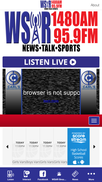 WSAR 1480AM 95.9FM iPhone screenshot 3 - News app