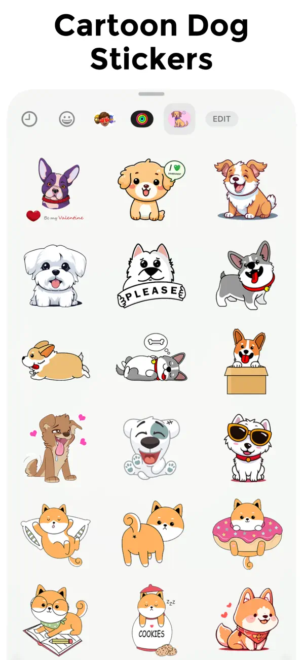 Screenshot #2 pour Cartoon Dog Stickers Set