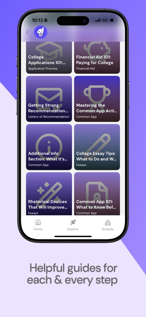 Loper - College Search - Users can explore rich multimedia galleries featuring photos and videos from institutions like 'Purdue Media', complemented by authentic user testimonials about the app's utility.