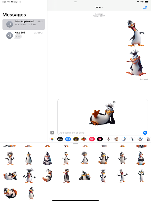 Screenshot #6 pour Goofy Penguin Stickers