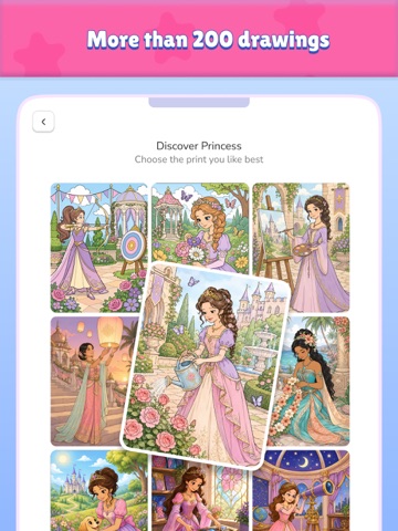 Princess coloring book game iPad screenshot