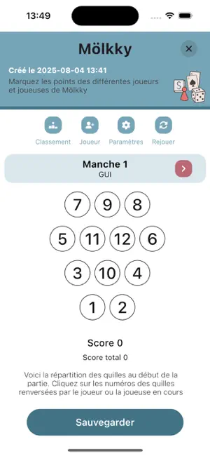 Gameboard score screenshot 1