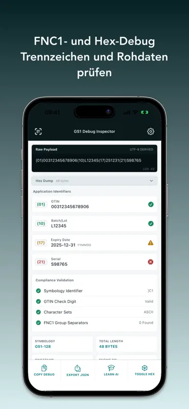 GS1 Barcode UDI Feldprüfung screenshot 3 of 8