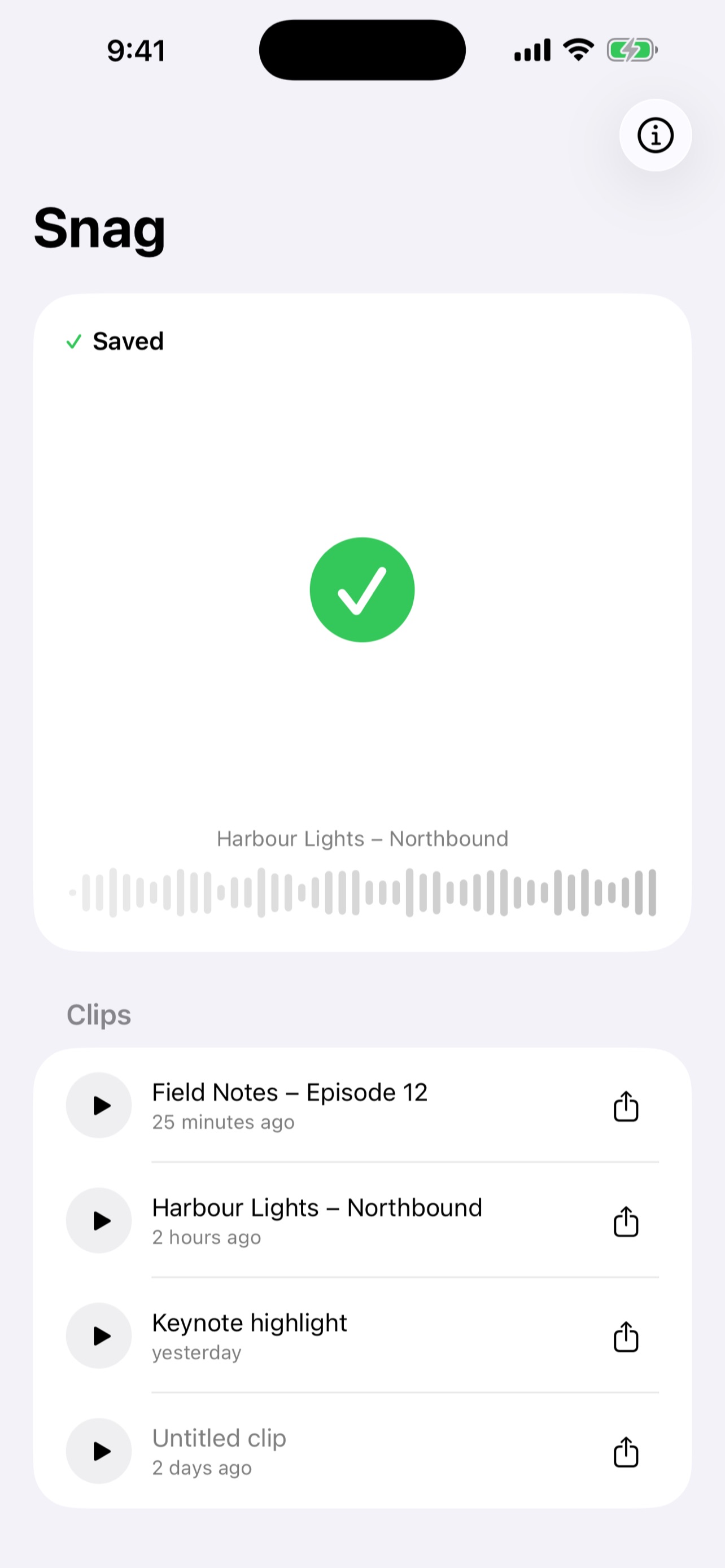 Screenshot 2 of Snag - Quick Audio Capture