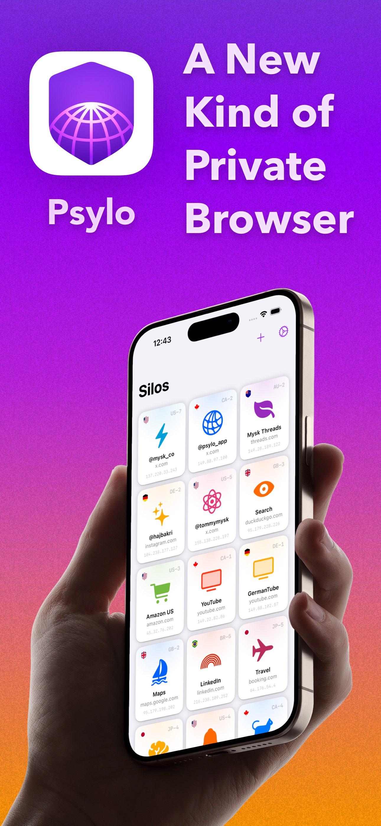 Psylo： Privacy Browser & Proxy 截图 1
