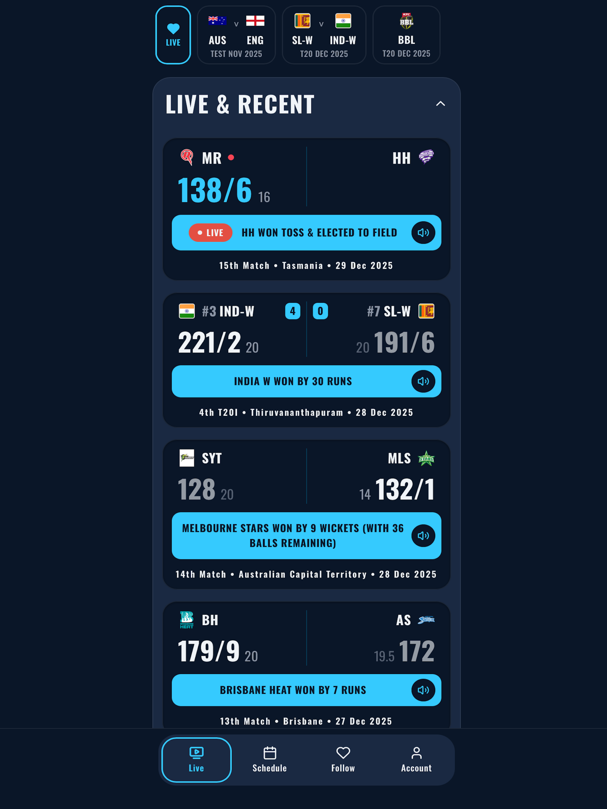 Only Scores: No Ads Cricket
