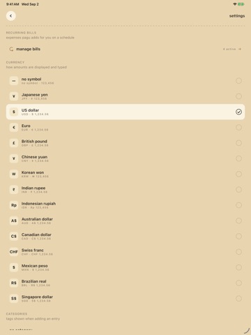 pagu — expense tracker iPad screenshot