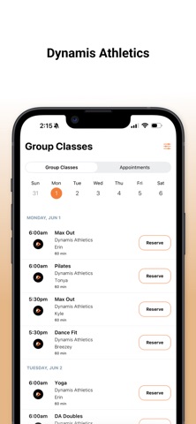 Dynamis Athletics Member App iPhone screenshot