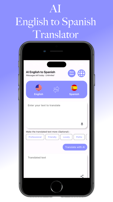 AI English-Spanish Translator Screenshot