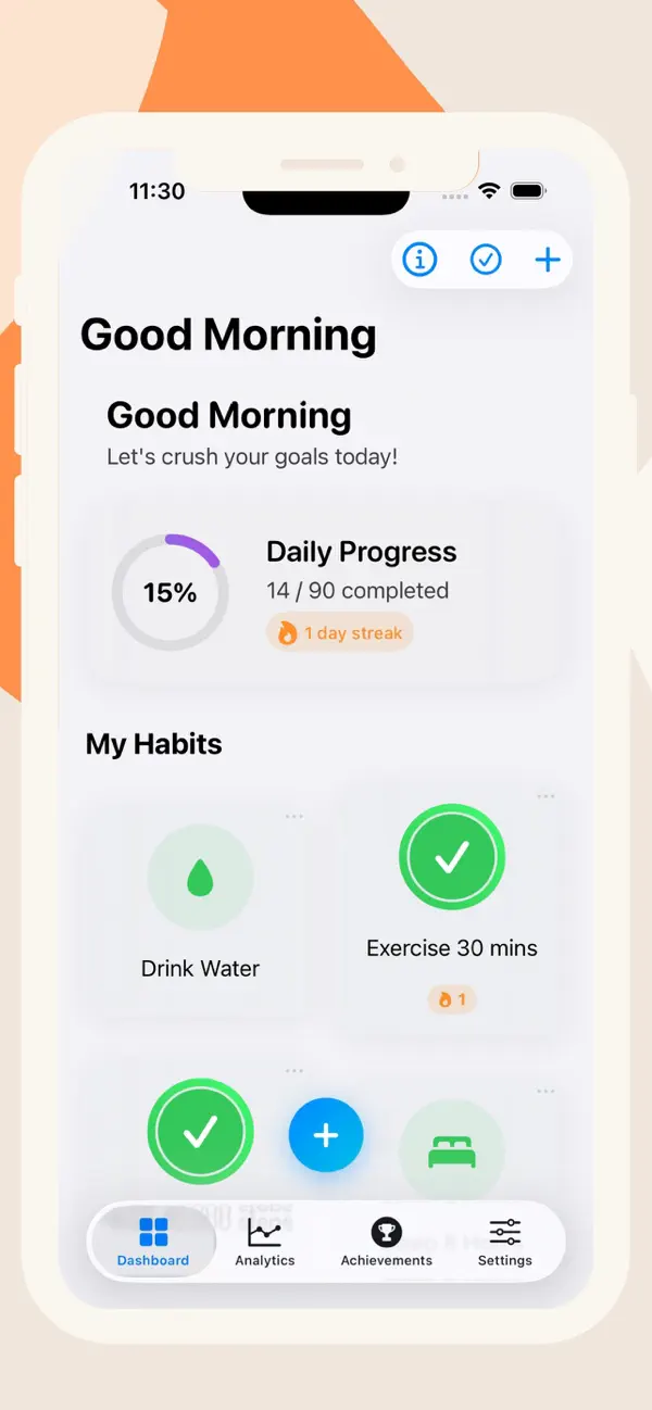 Screenshot #1 pour GoalStreak - Habit Planner