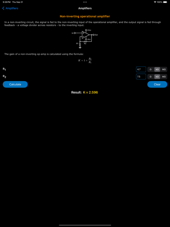 Operational Amplifiers Pro iPad screenshot