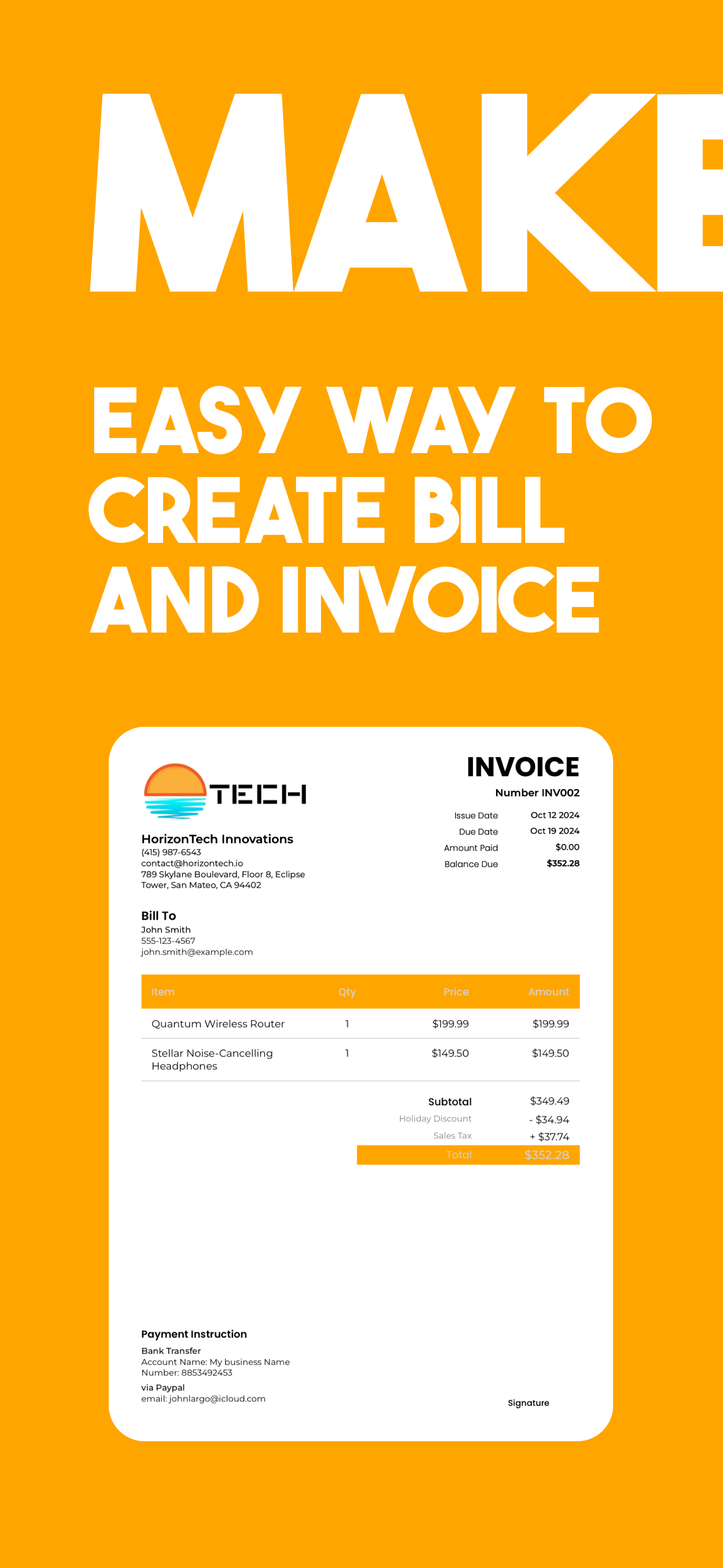 MakeBill: Custom Invoice Maker