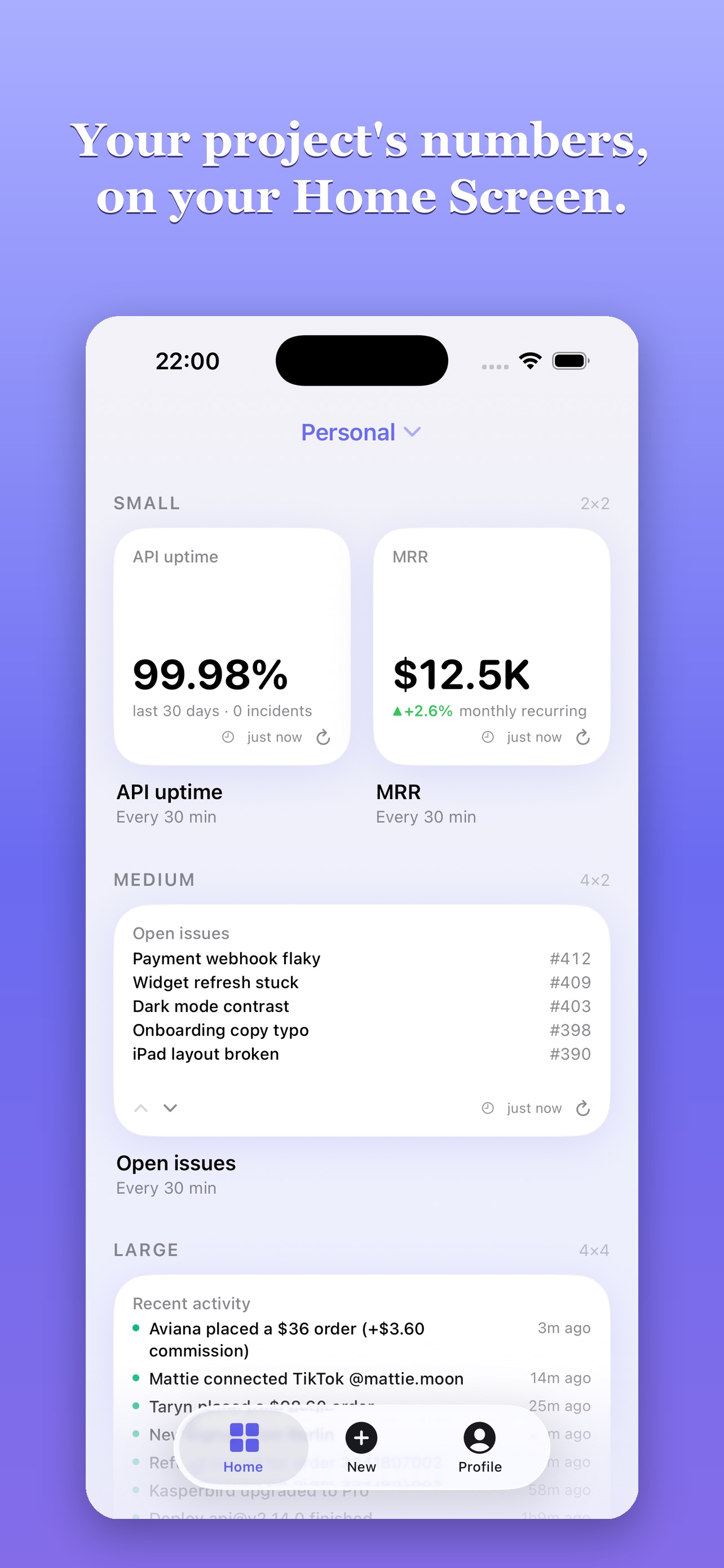 Screenshot 1 of Widgethood: API into Widgets