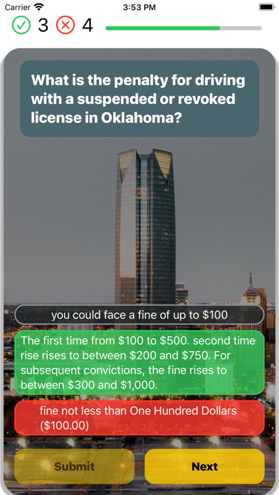 Oklahoma DMV Practice 2025 Screenshot