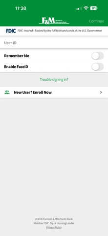F&M Bank AL app screenshot 2