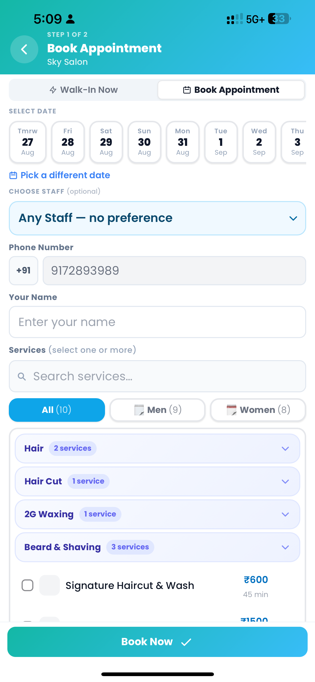 BookTheSalon: Customer app screenshot 5