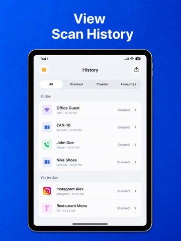 QR Code Reader: Barcode Scan iPad screenshot