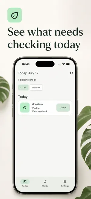 LeafCue – Plant Check Log screenshot 1