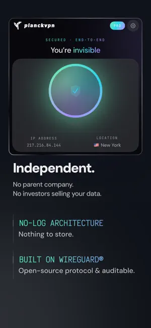 Planck VPN: No Logs & Fast iPhone screenshot 5