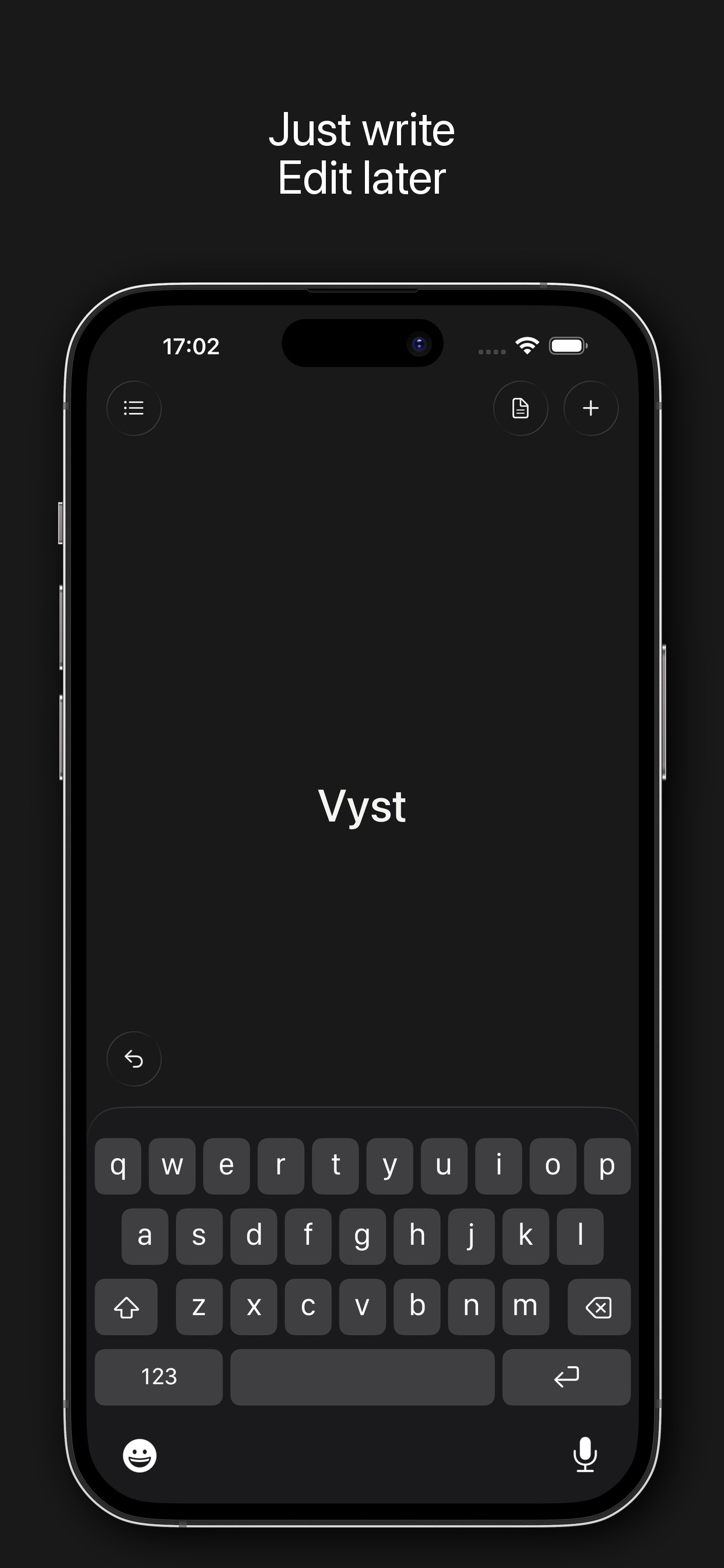 Vyst: Write without editing screenshot 1
