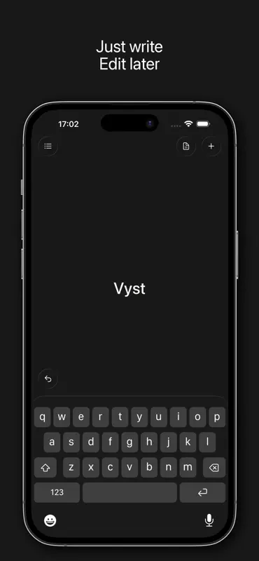 Vyst: Write without editing screenshot 1 of 5