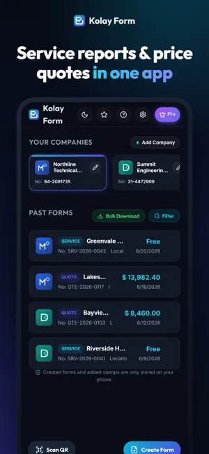 Kolay Form: Service Report screenshot 1