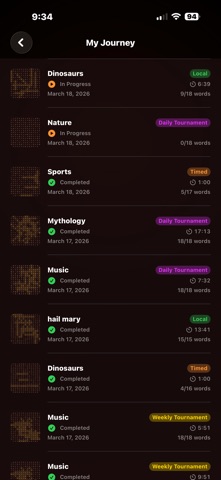Word Search Dojo iPhone screenshot