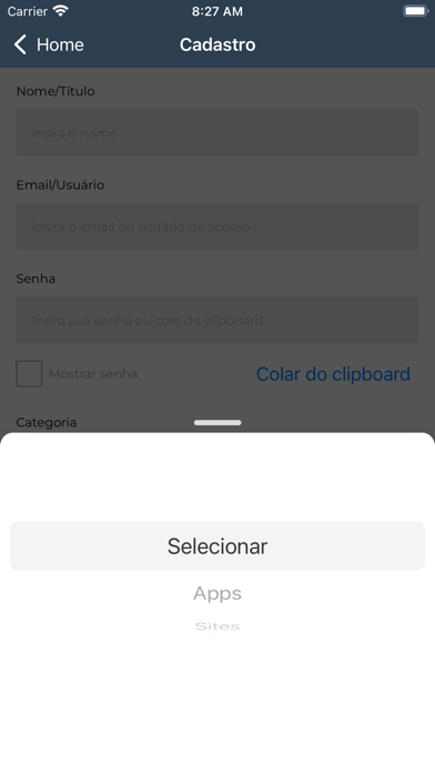 Minhas Senhas App Screenshot