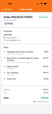 Eaters365 Orders screenshot