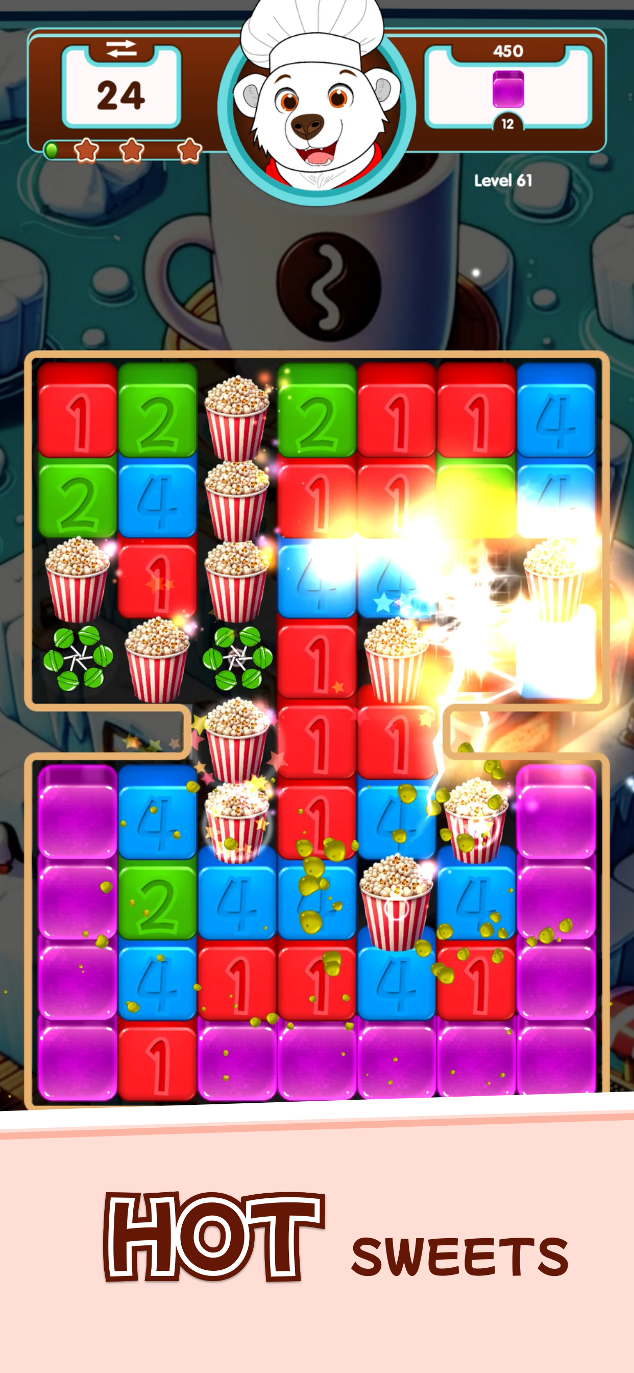 Polar Bear HOT SWEETS Match3 screenshot 2