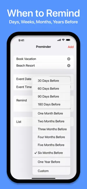 Preminder - Reminder Offset screenshot 3
