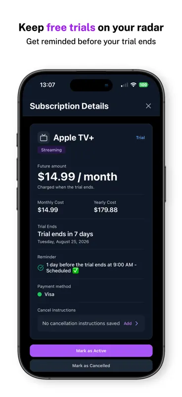 CancelCue Subscription Tracker screenshot 7 of 8