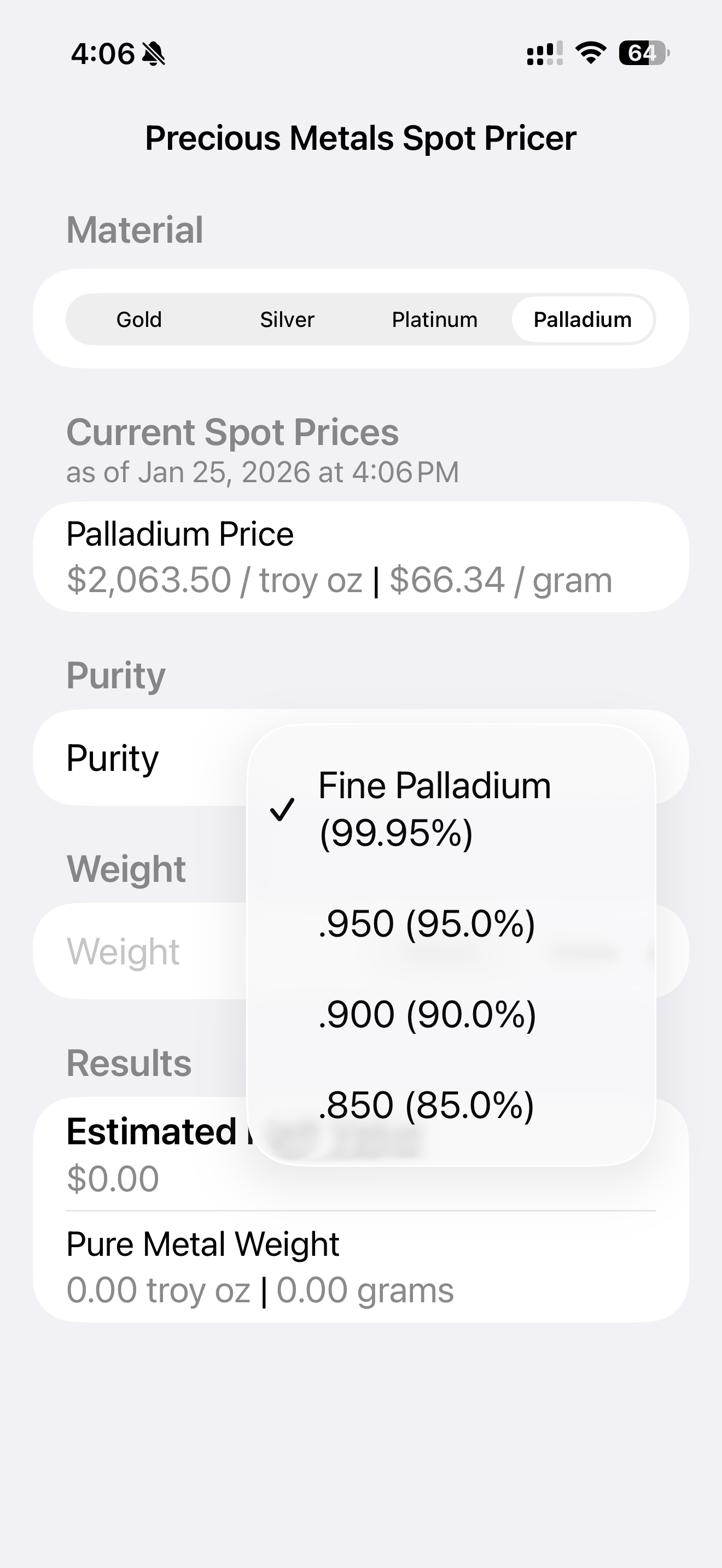 Precious Metals Spot Pricer screenshot 7