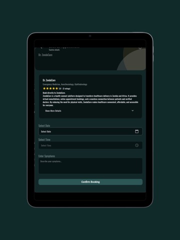 Zendacare Health Connect iPad screenshot