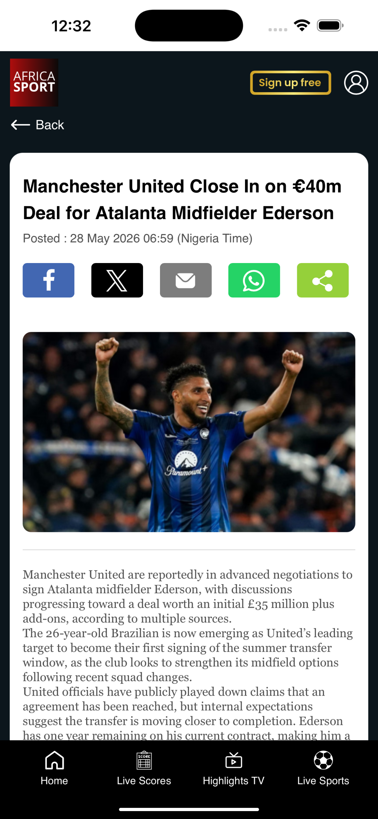 Africa Sport Network screenshot 6