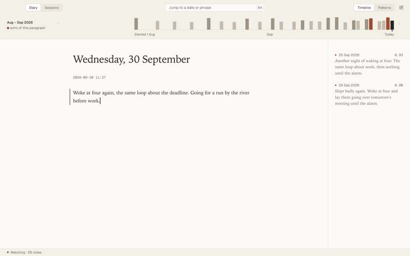 recall — a quiet diary screenshot 1