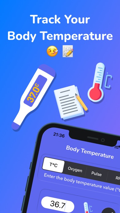 Body Temperature App Fever Log Screenshot