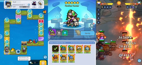 Skull Up - Engage in varied activities, from exploring the interactive adventure map with dice rolls to customizing and starring up individual Skellies.