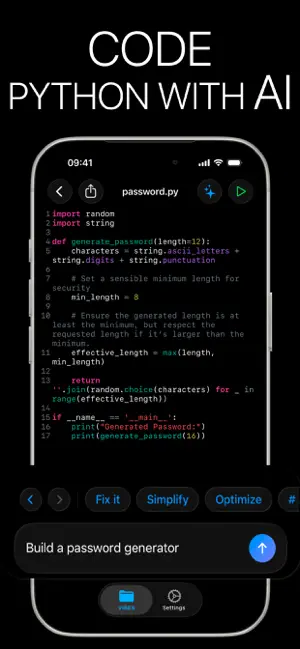 Python 3 Code Editor : Vibes iPhone screenshot 1