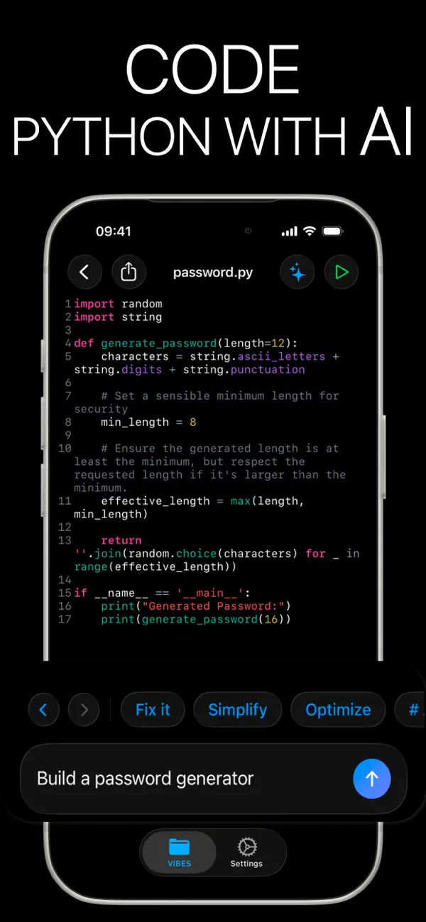 Screenshot #1 pour Python 3 IDE : Vibes