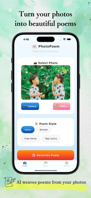 PhotoPoem- AI Poem Generator screenshot 1