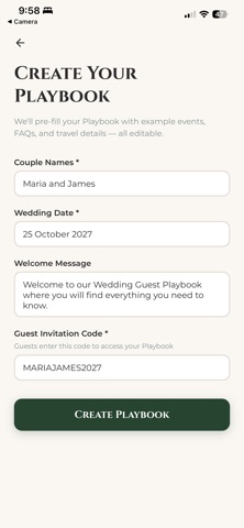 The Wedding Guest Playbook screenshot