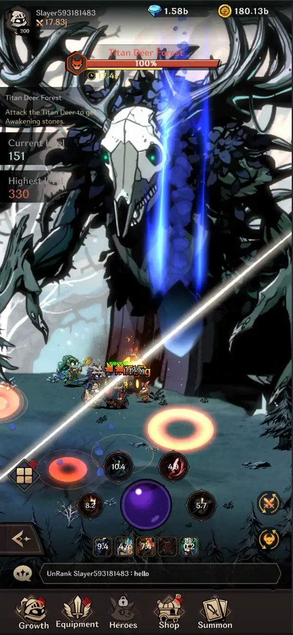 Idle Titan Slayer : Action RPG iOS Mod IPA screenshot 6 - iOS game interface