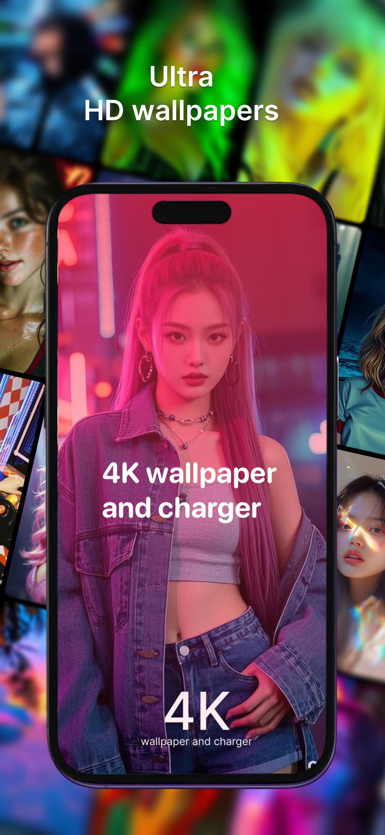 4K wallpaper and charger