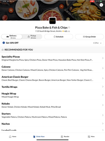 Pizza Bake & Fish & Chips iPad screenshot