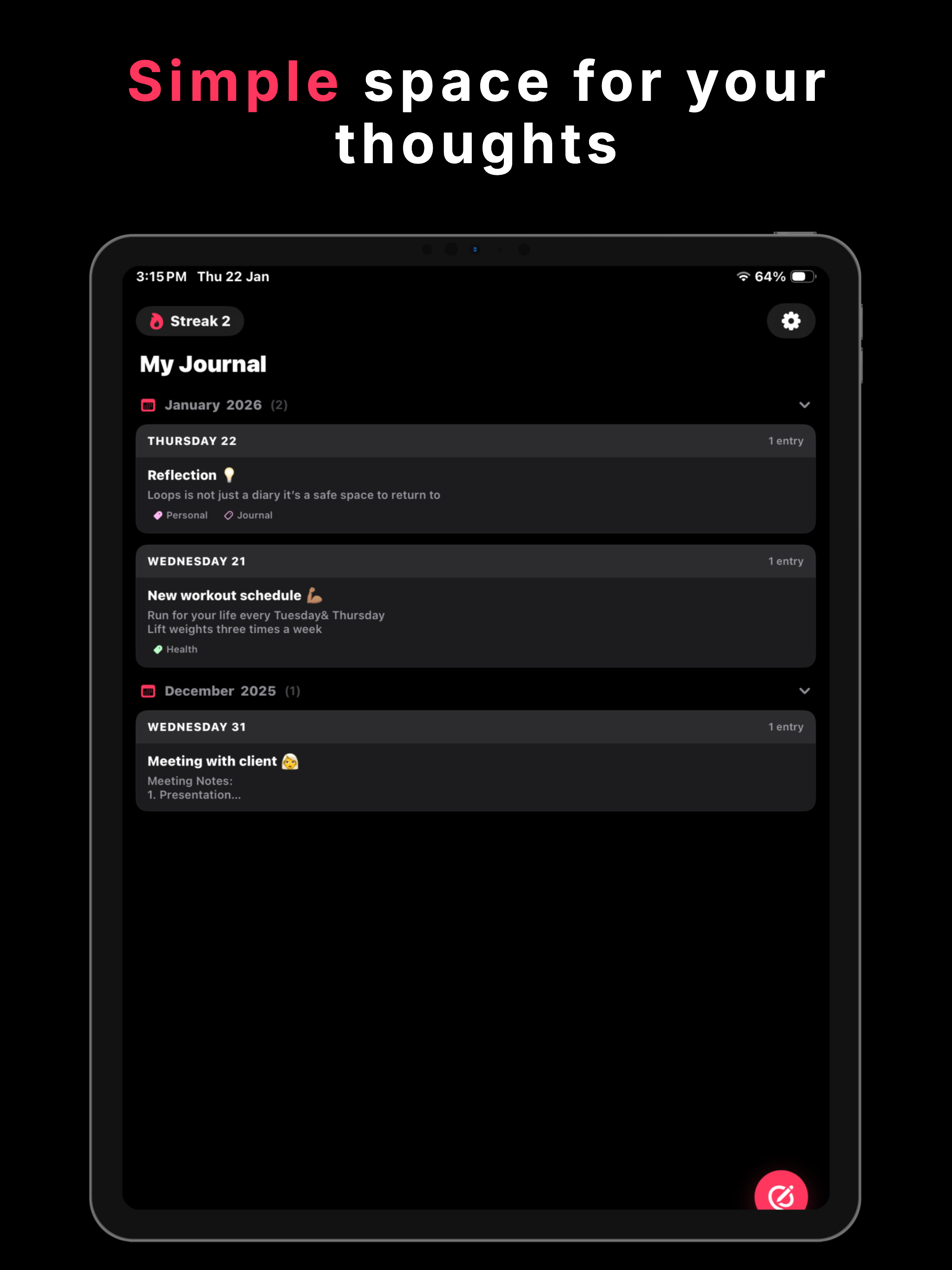 Loops: Journal & Habits