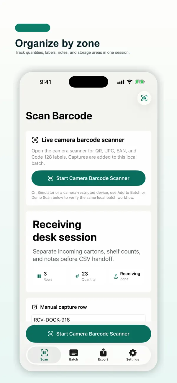Screenshot #2 pour Barcode Batch Private